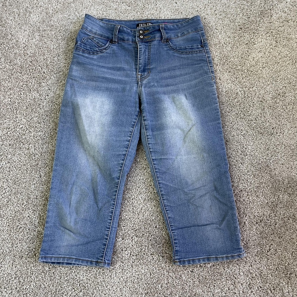 Faith Jeans Capri Jeans Womens 6 Medium Wash Blue Stretch Denim Regular Fit